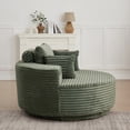 thumbnail image 4 of Leumius 55" Oversized Round Swivel Accent Chair,Upholstered Corduroy 360 Degree Swivel Chair for Living Room, Bedroom, Lounge and Projection Room,Green, 4 of 12