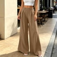 thumbnail image 3 of Lmnyox Wide Leg Pants for Women Baggy Elastic High Waist Palazzo Trousers Comfy Stretchy Dress Pants with Pockets, 3 of 7