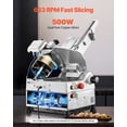 thumbnail image 3 of VEVOR Automatic Meat Slicer, 500W, Electric Deli Slicer Machine with 10 inch Sharp 75Cr1 Steel Blade, 0-0.67 inch Adjustable Thickness, 633 RPM Fast Slicing, for Frozen Meat, Cheese, 3 of 9