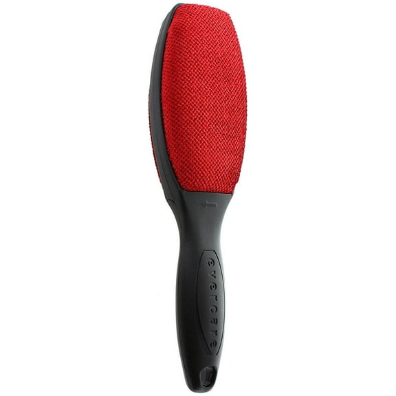 Evercare Magik Double Sided Fabric Lint Brush With Comfort Grip Handle, Black/Red