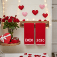 thumbnail image 2 of Serafina Home Valentine Hand Guest Towels, XOXO Embroidered, 2 Piece Set, 16 x 25 inches, 100% Cotton, Red, White and Pink, 2 of 7