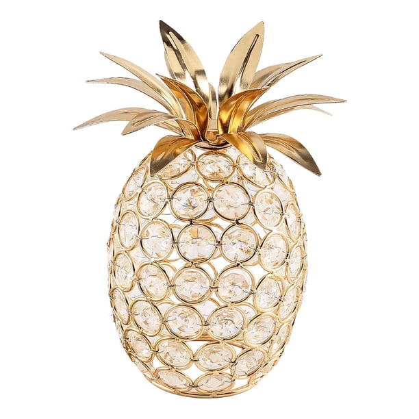 Figura de fruta de cristal, figurita coleccionable de metal hecha a mano para fiestas de hotel u oficina Piñas