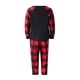 thumbnail image 4 of Pijamas navideños familiares a juego, camiseta de manga larga con estampado de letras y pantalones a cuadros. Ropa de dormir para estar en casa., 4 of 5