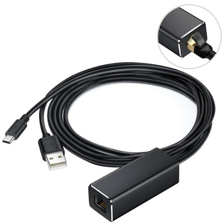 - TV Stick Micro USB to RJ45 Ethernet Adapter with USB Power Supply Cable