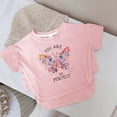 thumbnail image 4 of Gunia Girls Tshirts Cute Butterfly Graphic Fashionable Short Sleeve Casual Tees Shirts Soft Breathable Youth Tops Pink 12-13 Years, 4 of 5