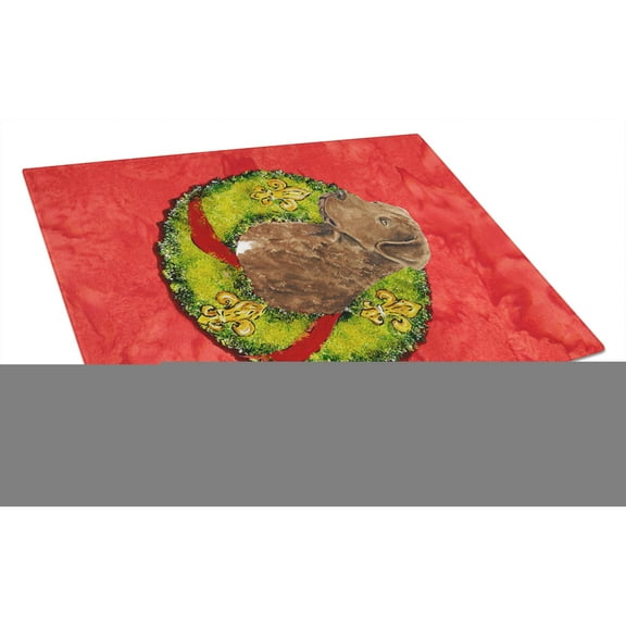 Carolines Treasures SS4218LCB Scottish Terrier Cristmas Wreath Glass Cutting Board Large, 12H x 16W, multicolor