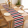 thumbnail image 3 of Red Black Stripe Table Runner - 72 Inch Long, Kitchen Dining Table Runner Dresser Scarves, Farmhouse Watercolor Modern Geometric Farmhouse Decor for Coffee Tables Wedding Party Banquet, 3 of 8