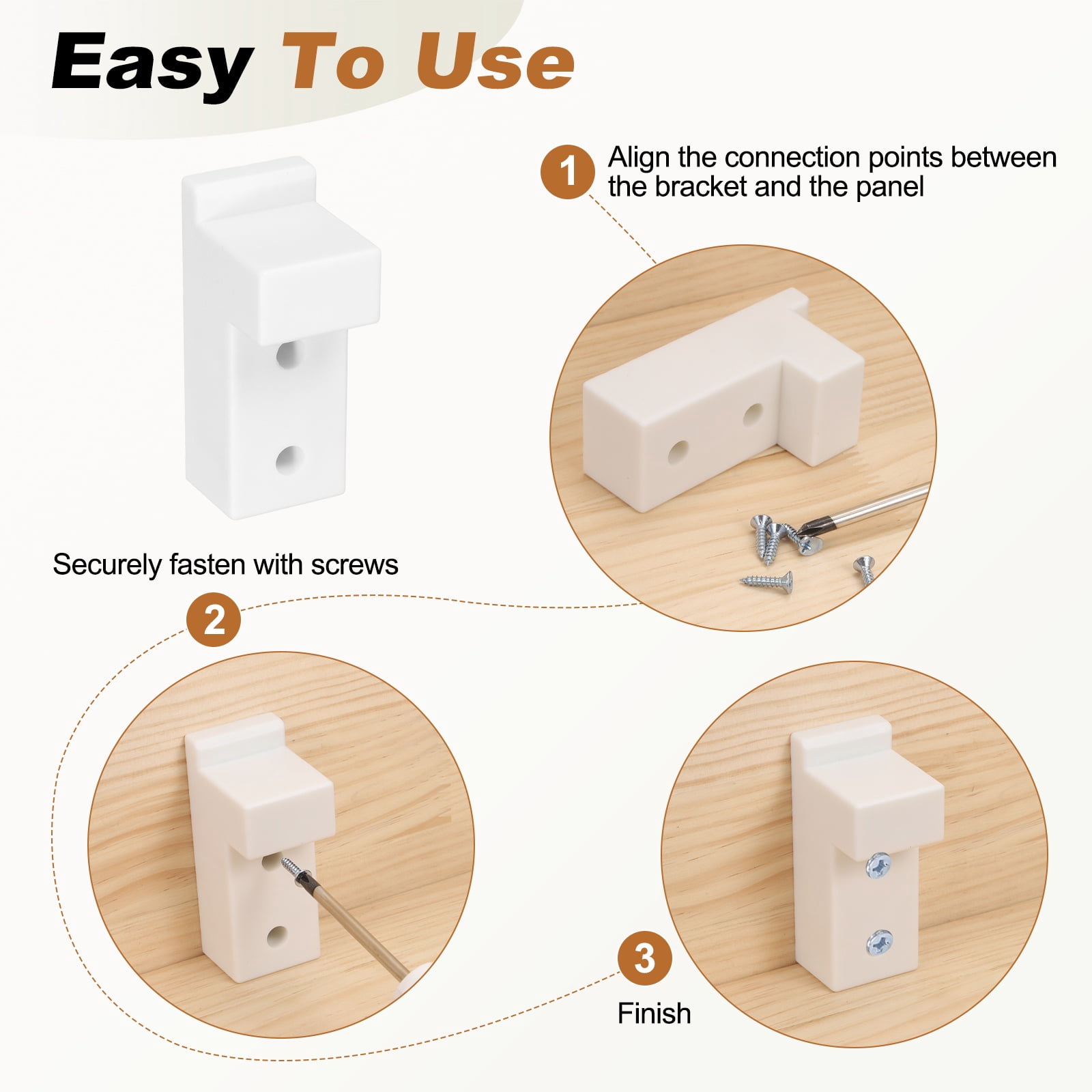 Uxcell 4 Pcs Plastic Shelf Support Peg, Right Angle Bracket, 3.62"x 1.42"x 1.81" L Shape Shelf Bracket with Screws for Wooden Frame Shelves Furniture