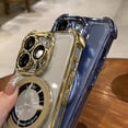 thumbnail image 2 of Compatible with iPhone 13 Pro Max Case for Metal Ring Kickstand,[Military Grade Drop Protection] Four Corners Shockproof Bling Durable Slim Stand Case for iPhone 13 Pro Max(Gold), 2 of 7