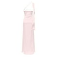 thumbnail image 6 of Telankuip 2025 Satin One Shoulder Maxi Dress for Women Summer Silk Formal Elegant Backless Ruffle Sleeveless Wedding Guest Dresses Casual Comfort Stylish Party Outfits Pink S, 6 of 6
