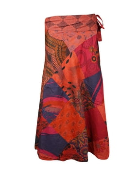 Mogul Women Patchwork Long Skirt Catton Gypsy Ethnic Printed Hippie Bohemian Beautiful Comfortable Wrap Around Skirts