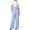 Blue, variant on Women's Sleeveless Jumpsuit with Tie Waist - Wide Leg Romper for Spring/Summer Casual & Layered Looks