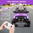 thumbnail image 4 of 12V Ride On Truck Car 2WD Electric Car with Remote Control, Electric Car for Kids with Spring Suspension, LED Lights, Music, 3 Speeds, 4 of 6
