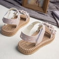 thumbnail image 7 of WAYUTE Girls' Sandals Casual Thick Sole Open Toe Hook and Loop Durable Summer Beach Shoes with Floral Design for Kids Children,Pink,10 Y-12 Y, 7 of 7