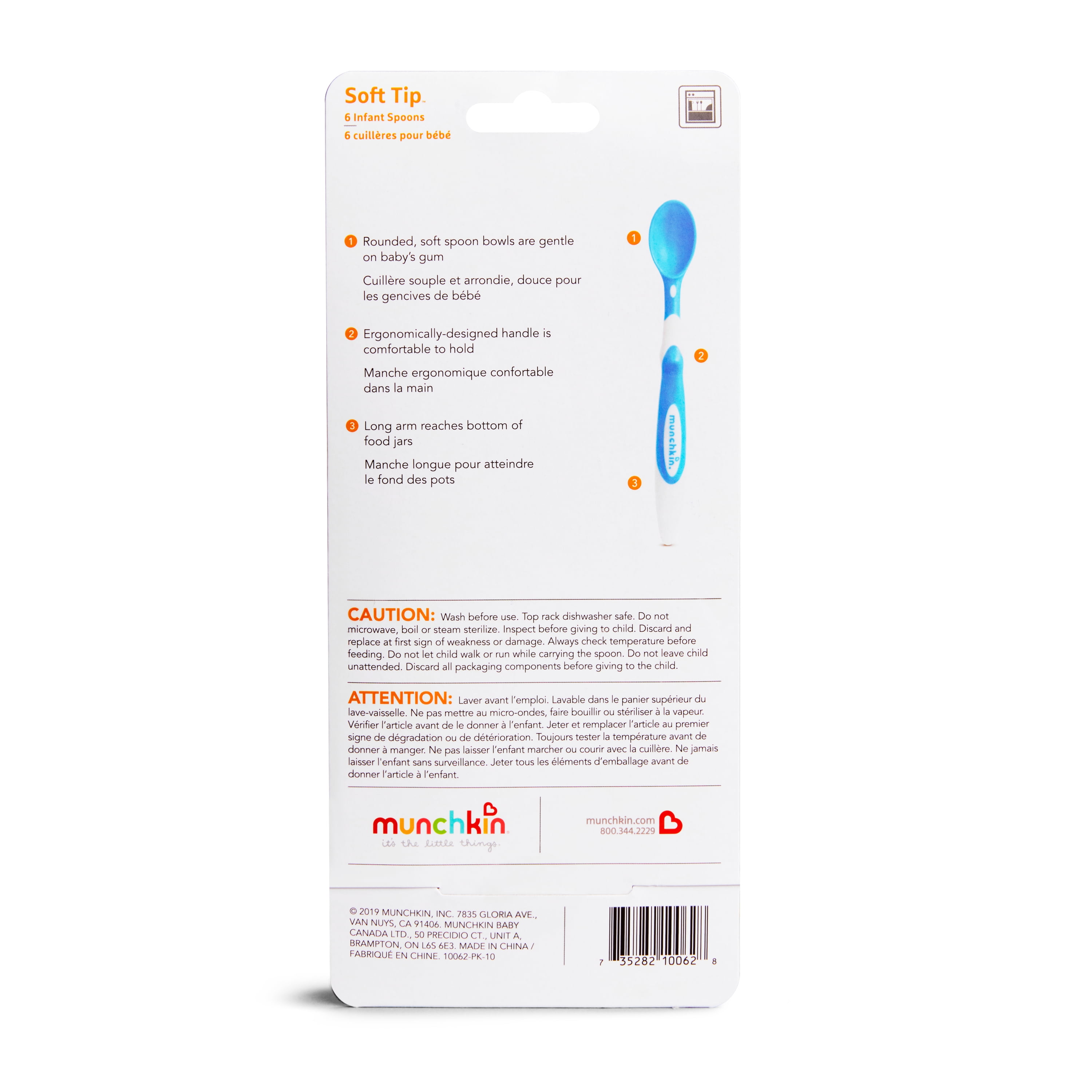 Munchkin White Hot Safety Spoons Easy Grip And Soft 4 Multi-color 3+ months