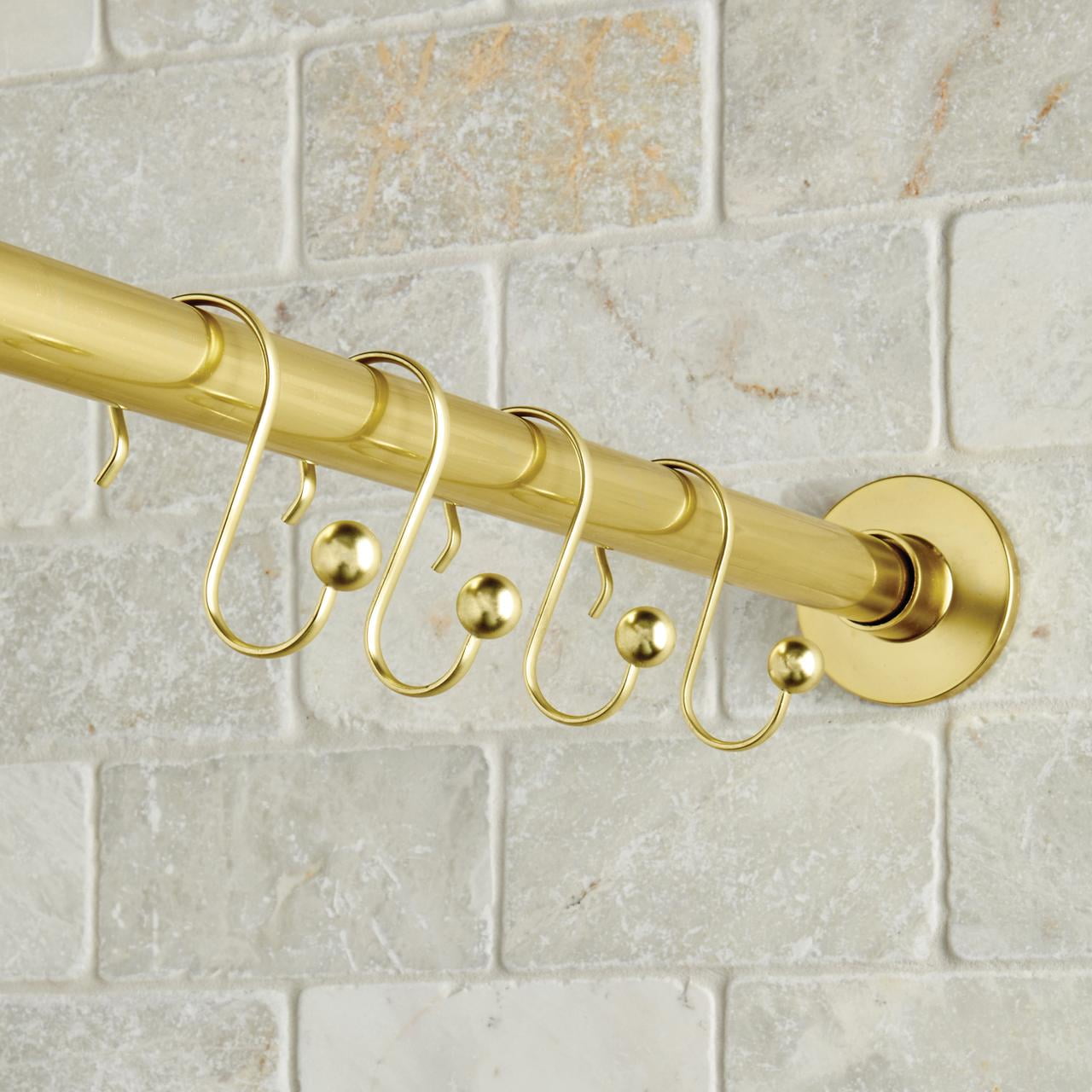 Better Homes & Gardens Plated Brass Ball Rust-Proof Steel Shower Hooks, Set of 12