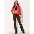 thumbnail image 3 of INSPIRE CHIC Veste en Faux Suède pour Femme à Col Rabattu avec Poches à Rabat et Boutons-Pression Petite Rouge, 3 of 5