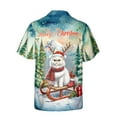 thumbnail image 2 of Merry Christmas Santa Reindeer Antlers Persian Sleigh Xmas Winter Holiday Hawaiian Shirt Breathable Summer Unisex Merch Cat Lover Kitten Owner Gifts - 00023, 2 of 6