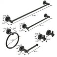 thumbnail image 2 of Tcbosik Bathroom Hardware 6pcs/Set, Round Towel Holder, Aluminum Toilet Paper Holder, 2 Wall-Mounted Hooks, 2 Thicken Metal Towel Bars, Black, 2 of 9