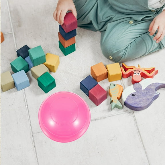 TINKSKY Weighted Balls for Exercise Half Ball Balance Trainer PVC Rosy for Friends 1Pcs