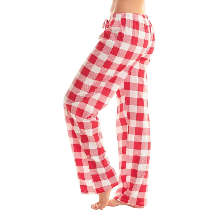 Just Love Women Buffalo Plaid Pajama Pants (White Black Buffalo Plaid,  X-Large)