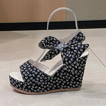 

Jsaierl Womens Wedge Sandals Casual Summer Peep Toe Sandals Comfy Hollow Out Sandals Boho Breathable Sandal Size 4.5