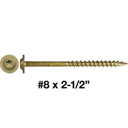 

Jake Sales Brand #8 x 2-1/2 ” Truss Head - Bronze Coated - Torx/Star ~112 Screws - ACQ Compatible - 1 Pound