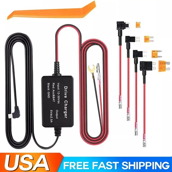 Universal Dash Cam Hardwire Kit Type C Hard Wire Cable Fuse 12-24V For Car Dvr
