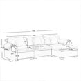 thumbnail image 2 of Modular Sleeper Sofa for Living Room, Cloud Couch Sectional Sofa with Storage, L-Shape Velvet Sofa with 3 Lumbar Pillows, Upholstered Wide Arm Sofa with Ottoman, Solid Wood Frame, Blue, 2 of 8