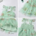 thumbnail image 6 of IBTOM CASTLE Toddler Baby Girls Boho Rainbow Tutu Floral Sequin Sleeveless Backless Ruffle Tulle Dress Princess Birthday Party Sundress 6-12 Months Green Floral, 6 of 8
