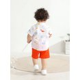 thumbnail image 5 of Toddler Infant Baby Boy Clothes Set Short Sleeve Button Down Shirt Shorts Summer Outfits (18-24 Months, White), 5 of 5