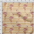 thumbnail image 4 of oneOone Silk Tabby Light Peach Fabric Tropical Flamingo With Stripes Sewing Fabric By The Yard Printed Diy Clothing Sewing Supplies 42 Inch Wide, 4 of 4