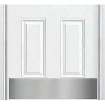 Deck the Door Decor | Door Kick Plate - Anodized Aluminum - Satin Nickel Finish - Magnetic Mount for Steel Doors - 6"x 34"