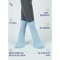 thumbnail image 3 of HUGH UGOLI Women Diabetic Ankle Socks, Super Soft & Thin Bamboo Socks, Wide & Loose, Non-Binding Top & Seamless Toe, 4 Pairs, Sky Blue, Shoe Size: 10-12, 3 of 5