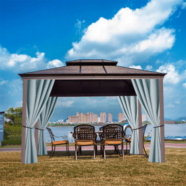 Blue Waterproof Outdoor Curtain, Grommet Top for Front Porch and Pergola, 1 Panel, 52" W x 108" L, Stylish Home Décor