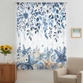 thumbnail image 2 of Blue Coastal Starfish Sheer Curtains 63 Inches Long, Beach Nautical Shell Eucalyptus Summer Light Filering Curtains, Breathable Simi Curtain Privacy Drapes for Living Room Bedroom Window Treatment, 2 of 9