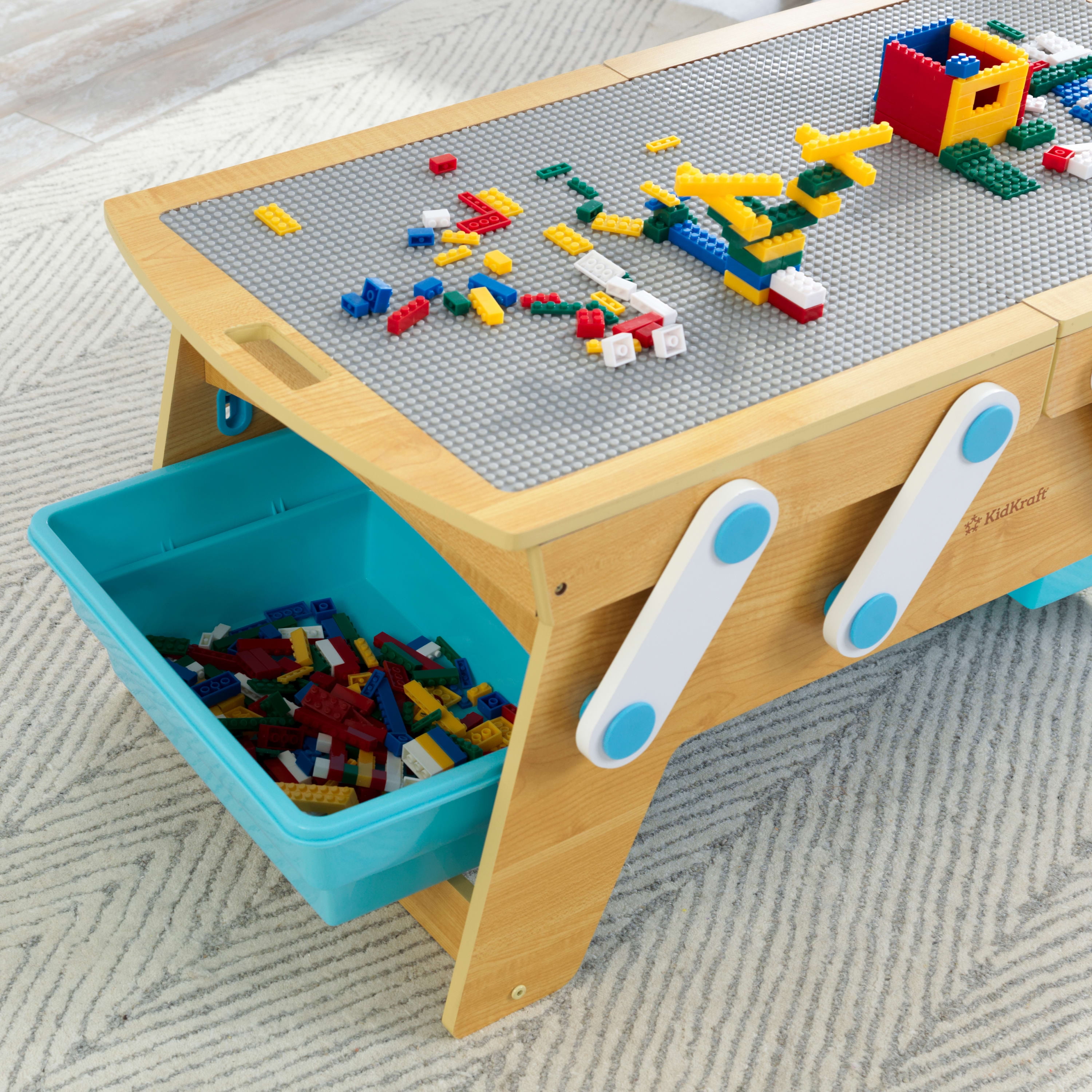 Kids Activity Table With Storage, Building Bricks Table, Playroom