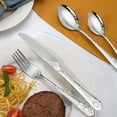 thumbnail image 7 of 20PCS Silverware Set, Stainless Steel Flatware Set 4 Knives 4 Forks 4 Spoons 4 Tea Forks 4 Teaspoons with Beautiful Flower Pattern for Kitchen Restaurant Party Sliver, 7 of 7