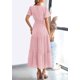 thumbnail image 2 of Vestido largo PRETTYGARDEN 2025, verano, cuello en V, ojales, rosa, 2 of 8