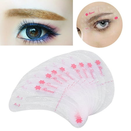Qiilu 9Pcs/Set Eyebrow Drawing Grooming Stencil Reusable Shaper Guide
