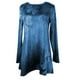 thumbnail image 5 of Camiseta informal con dobladillo irregular y cuello alto estampado de manga larga y cuello redondo para mujer Pompotops  gfhjh16851, 5 of 5