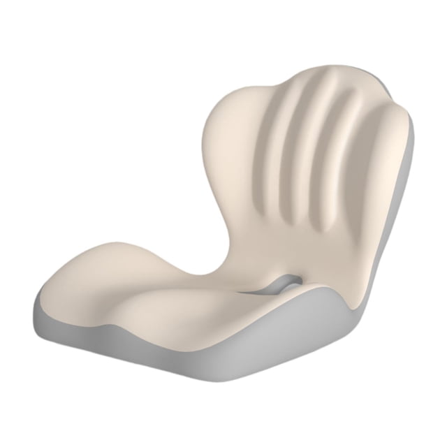 Cojín ergonómico espuma viscoelástica con funda lavable y respaldo versátil en forma L para sillas juegos, ideales para el hogar y los Gris Beige