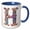 Blue/White, variant on 3drose, Colorful Monogram Letter H, 11oz Two-tone Yellow Mug