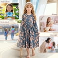 thumbnail image 7 of AmzBarley Girls Maxi Dress Long Sleeve Floral Casual Dresses 8-9 Years Gray Print, 7 of 7