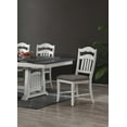 thumbnail image 4 of Antique White Set of 6pc Dining Chairs Ladder Back Design Classic Side Chairs Upholstered Cushion Seat, 4 of 7