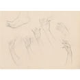 thumbnail image 2 of John Singer Sargent 14x11 Black Ornate Wood Framed Double Matted Museum Art Print Titled: Studies for ‘Fumee of Gray Amber’ (1880), 2 of 5