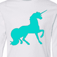 thumbnail image 4 of Inktastic Aqua Unicorn Long Sleeve Youth T-Shirt, 4 of 5