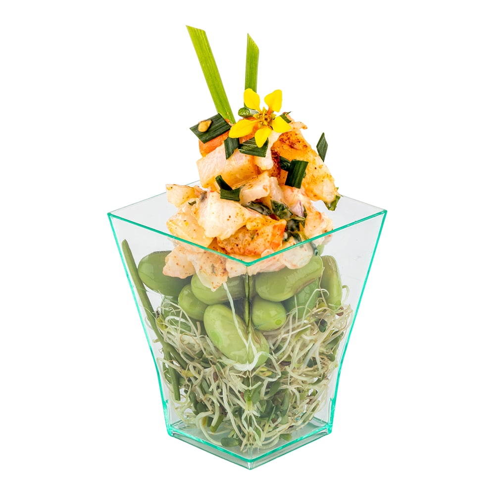 Seagreen Disposable Plastic Square Cup Bonito Cup Dessert Cup