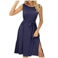 thumbnail image 2 of Gspmoly Robe pour Femmes, Robe Débardeur Décontractée Sans Manches de Printemps/été pour Femmes, Robe Unie Ample à Col Rond, Robes Formelles pour Femmes, Cadeaux de Vacances, 2 of 7
