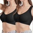 thumbnail image 2 of Ramiter Bras for Women Sexy Beautiful Back Breathable Thin Bras for Women Seamless Lace Sports Bra for Women M,BK1, 2 of 3